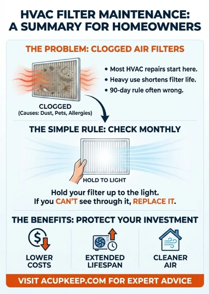 Infographic of "Can a clogged home air filter shorten the lifespan of your HVAC system?"